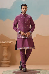 Dusty Color Embroidered Koti Kurta